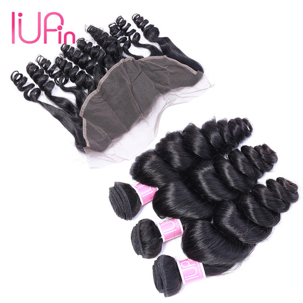 Brazilian Hair Weave Bundles With Closure 13x4 Brazilian Lace Frontal Closure With Bundles Tissage Cheveux Humain IUPin Hair Products