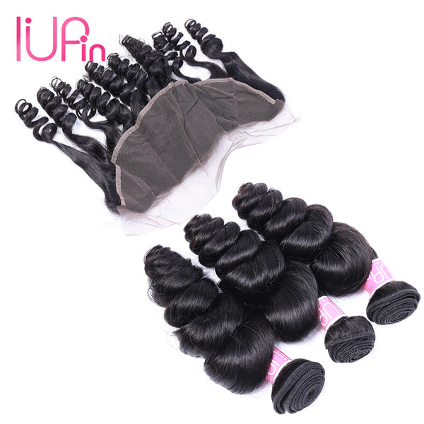 Loose Weave Human Hair Ear To Ear Closure With Brazilian Virgin Hair Weaves Unprocessed Brazilian Loose Wave With Closure 4 Pieces A lot