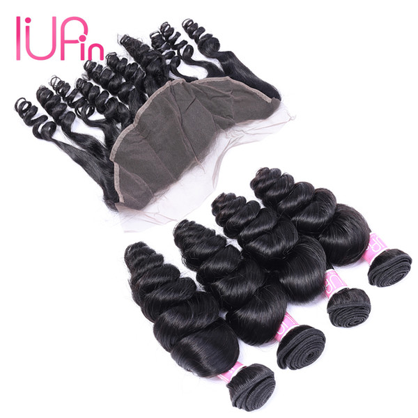 Brazilian Loose Wave Hair With Lace Frontal Closure 13x4 Loose Weave Human Hair Ear To Ear Closure With Brazilian Virgin Hair Weaves