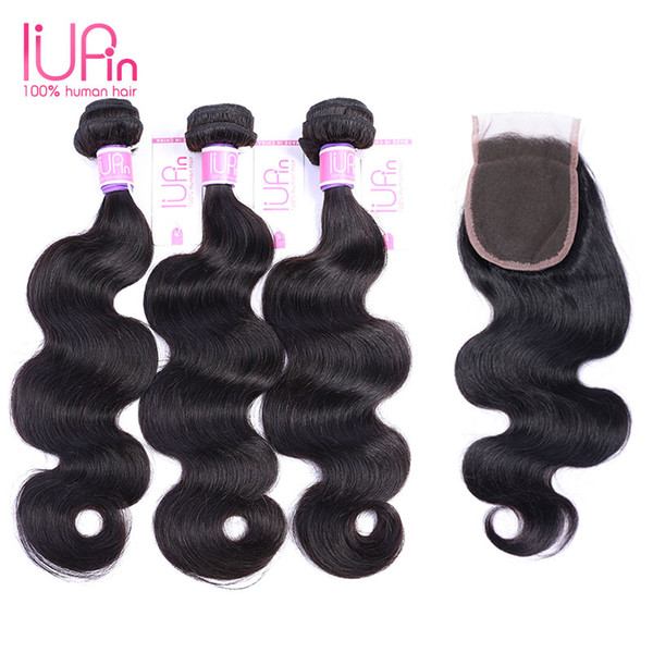 8A Brazilian Virgin Hair with Closure Extensions 3 Bundles Brazilian Body Wave Human Hair With Lace Closure 4x4 Unprocessed Human Hair Weave