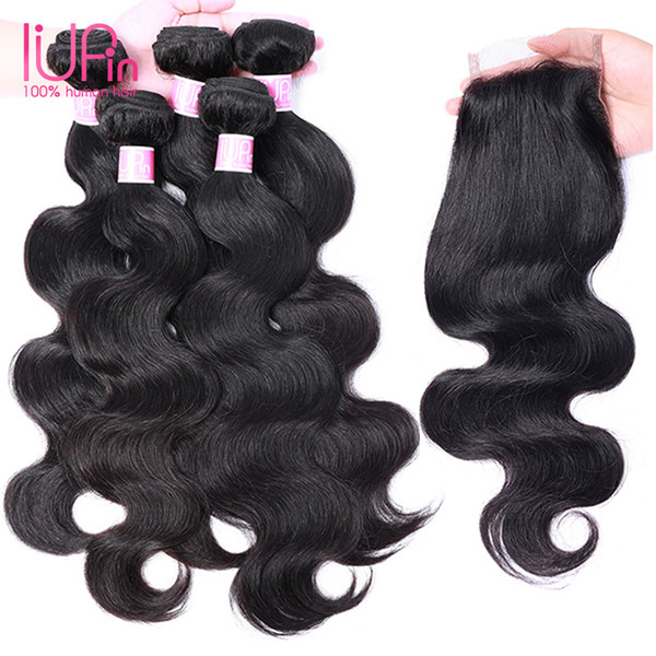 Brazilian Virgin Hair Bundles with Closure Unprocessed Body Wave Human Hair Weave 3 Bundle Deals with Lace Top Closure Remy Hair Extensions