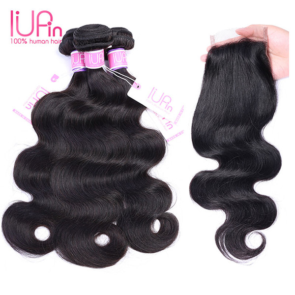 Grade 8A Virgin Hair Brazilian Body Wave Weave 3 Bundles Unprocessed Human Hair Extensions With Lace Closure Top Quality