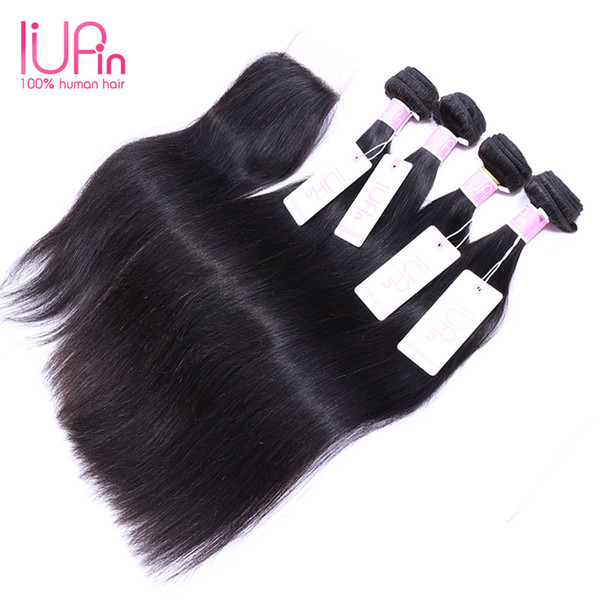 Unprocessed Indian Lace Closure With Human Hair Weaves Closure And 4 Bundle Raw Indian Hair Straight Wave Closure And Bundle Raw Indian Hair