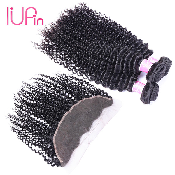 Peruvian Hair With Closure 13x4 Lace Frontal Closure Kinky Curly Wave Peruvian Virgin Human Hair Weft With Ear To Ear Frontal Closure