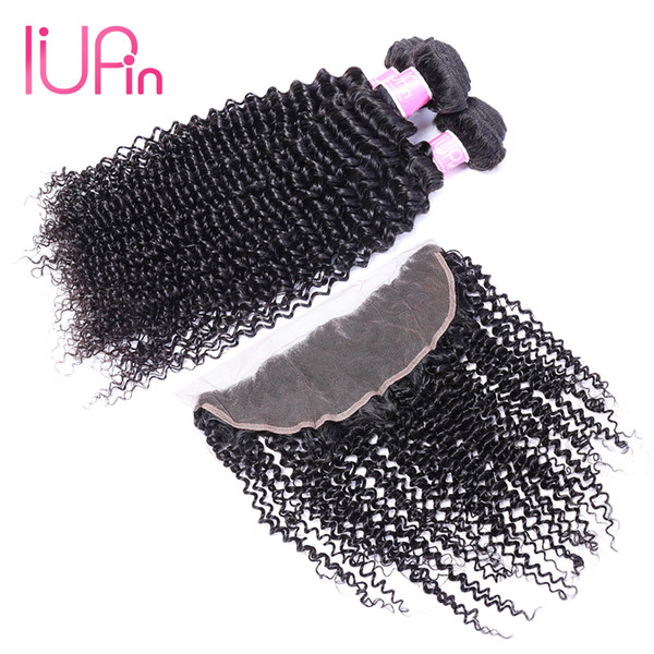 Malaysian Virgin Human Hair With Closure 3 Bundles Kinky Curly Wave With Lace Frontal Closure 13x4 Unrpocessed Malaysian Hair For Wholesale