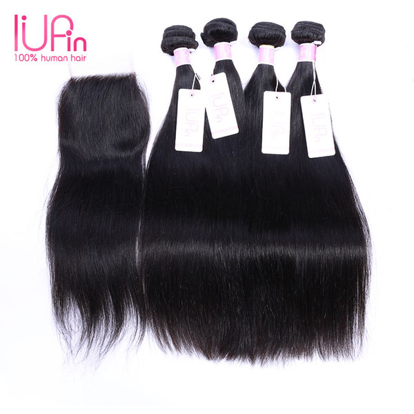 5 Pieces/Lot Malaysian Virgin Hair 4 Bundles With Lace Closure 100% Unprocessed Malaysian Straight Hair With Lace Closure For Wholesale