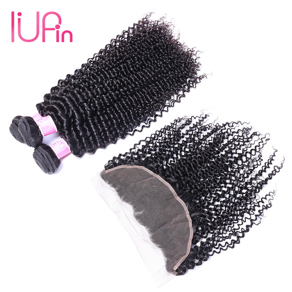 Brazilian Virgin Hair With Closure Kinky Curly Hair Weaves Brazilian Human Hair Extension With 13x4 Lace Frontal Ear To Ear By DHL