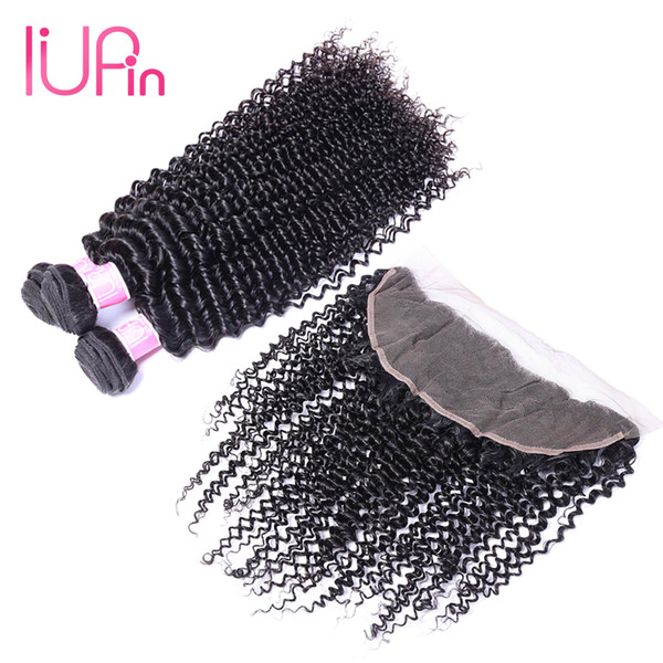 Brazilian Kinky Curly Hair With Closure 13x4 Lace frontal With Hair Bundles 4 Pieces A Lot Brazilian Virgin Hair With Frontal