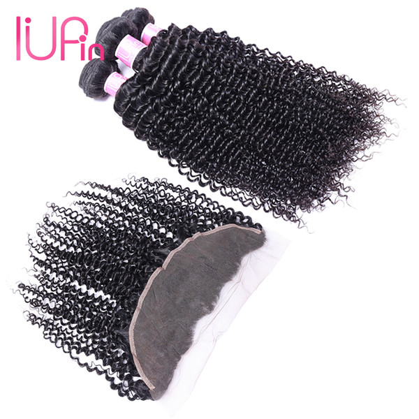 13x4 Ear To Ear Lace Frontal With Hair Bundles Kinky Curly Wave 3 Bundles Unprocessed Human Hair With Closure Brazilian Virgin Hair Products