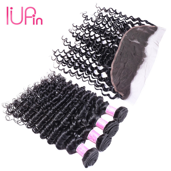 13*4 Lace Frontal Closure With Bundles Peruvian Deep Wave With Closure 4Pcs Lot Peruvian Deep Wave Lace Frontal And Bundles