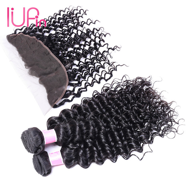 Closure And 3 Bundle Raw Indian Hair Deep Weave Human Hair Indian 13x4 Lace Frontal Ear To Ear Deep Wave With Bundles For Wholesale