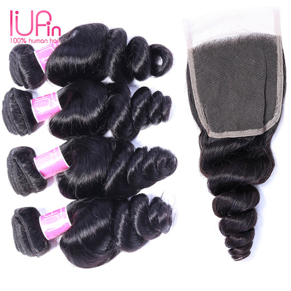 Beauty Supply Peruvian Virgin Hair With Closure 3 Bundles Human Hair Extension Loose Wave With Closure 4 Pieces/Lot Unprocessed Virgin Hair