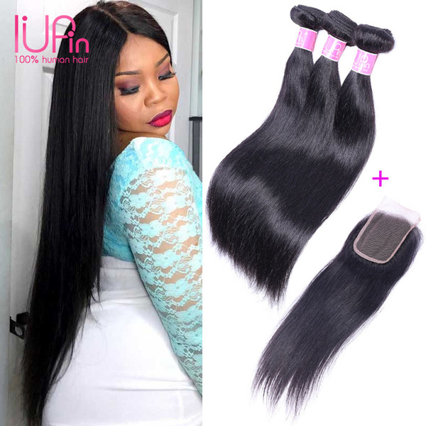 New Arrivals Brazilian Straight Hair 3 Bundles With Lace Closure Unprocessed Peruvian Malaysian Indian Virgin Human Hair Weaves Closure