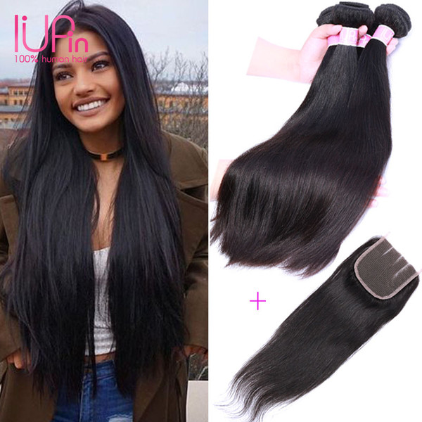 Brazilian Straight Hair With Closure 8A Brazilian Virgin Hair 4 Bundles With Lace Closure 4x4 Brazilian Lace Closure With Bundles Human Hair