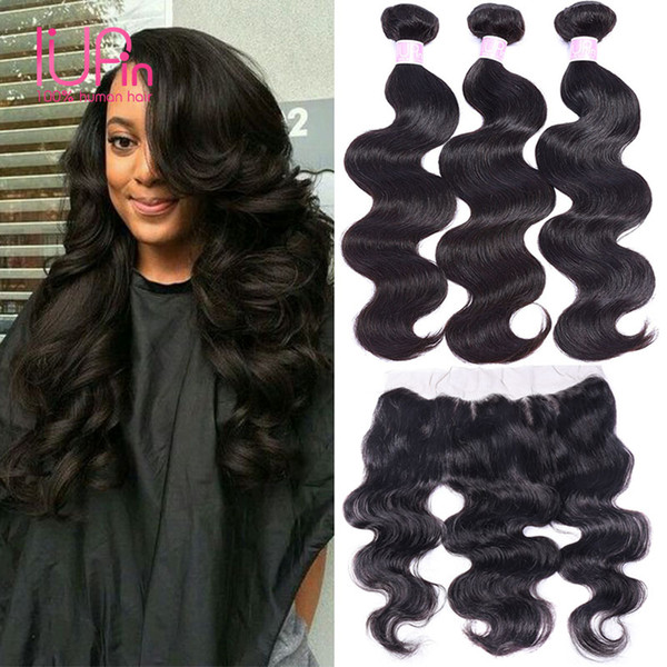 Peruvian Virgin Hair With Closure 3 Bundles Body Wave Unprocessed Human Hair Extension 13x4 Lace Frontal Closure With Bundles