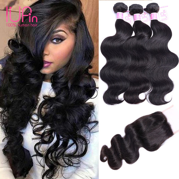 Peruvian Body Wave 3 Bundles With 4x4 Lace Closure Unprocessed Human Hair Weave Peruvian Virgin Hair With Closure 4 Pieces/Lot Wholesale