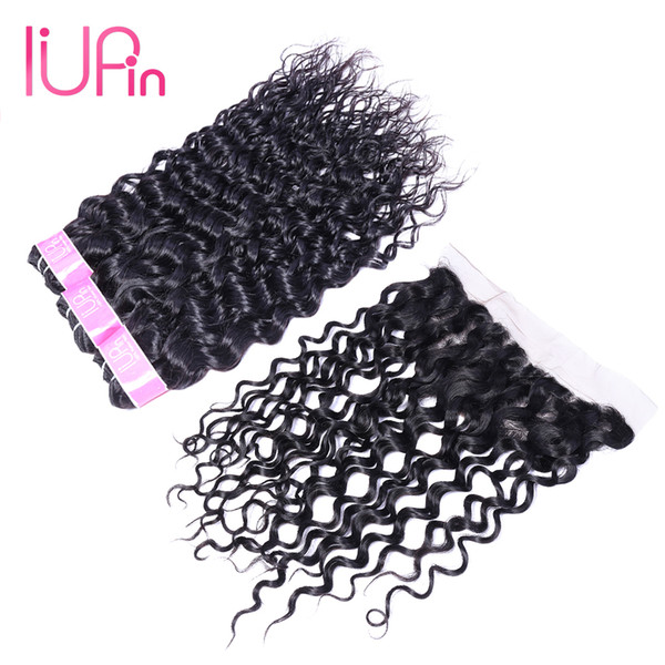 Meche Bresilienne Cheveux Humain With Closure Ear To Ear Lace Frontal 13x4 Unprocessed Water Weave Hair Bundles With Closure IUPin Hair