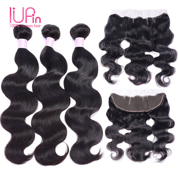 13x4 Ear To Ear Full Lace Frontal With 8A Grade Virgin Unprocessed Human Hair 4 Pieces Lot Meche Bresilienne Cheveux Humain Brazilian Virgin