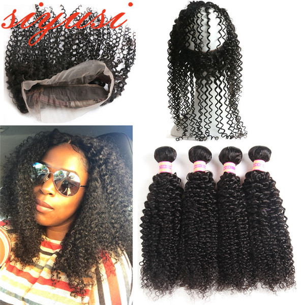 360 Lace Frontal With Bundle Body Wave Brazilian Human Hair Weave Kinkly Culry 2/3 Bundles With Frontal Closure Remy Human Hair