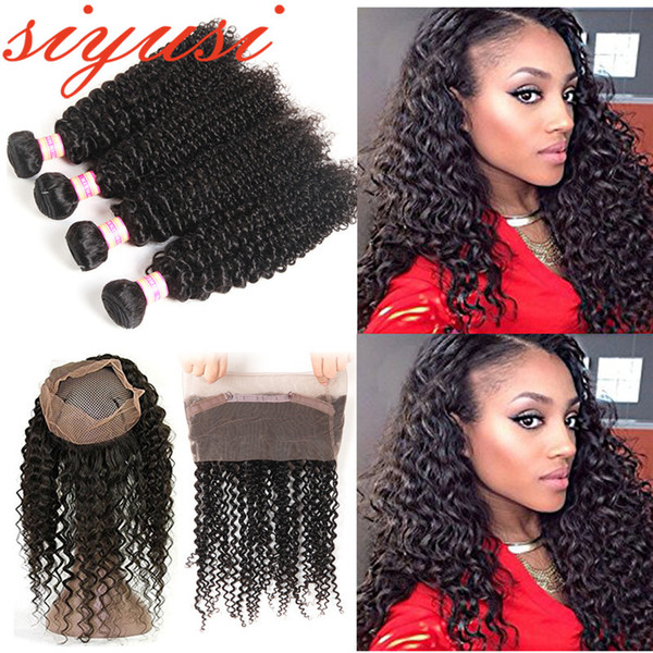 Brazilian Body Wave With Frontal 360 Lace Frontal With Bundle Natural Color Brazlilan Human Hair 3 Bundles With 360 Lace Closure