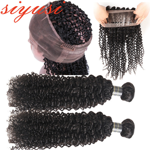 Siyusi 360 Lace Frontal Closure With Bundles Malaysian Body Wave Culry Human Hair Bundles With 360 Frontal With Bundles