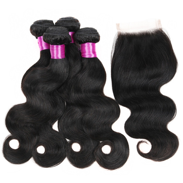 Brazilian Hair Body Wave With Closure Top Grade 9A Brazilian Virgin Hair With Closure Unprocessed Cheap Human Hair Weave With Closure