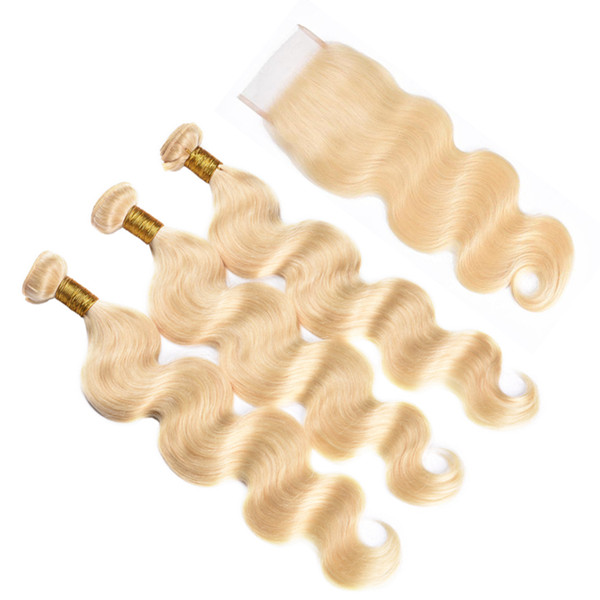 613 Blonde Bundles With Closure Frontal Indain Body Wave Hair 613 Bundles With Frontal Human Hair Bundles With Closure