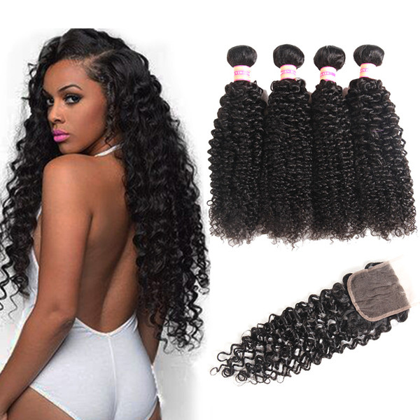 Mongolian Virgin Hair Deep Wave Loose Wave Water Wave Kinky Curly Hair 3 or 4 Bundles With Closure Human Hair With Closure