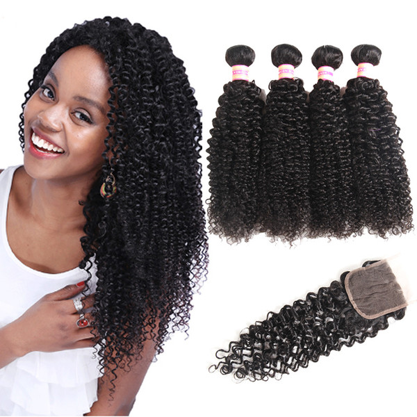 Malaysian Virgin Hair Deep Wave Water Wave Kinky Curly Hair Loose Wave Bundles With Closure Human Hair With Closure