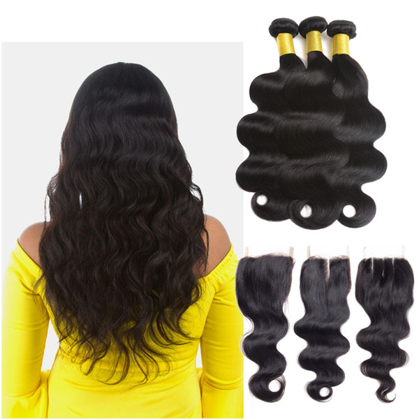 MSjoli Brazilian Virgin Hair Body Wave 3 Bundles 100% Unprocessed Brazilian Human Hair Weave Natural Black Color Brazilian Body Wave Hair