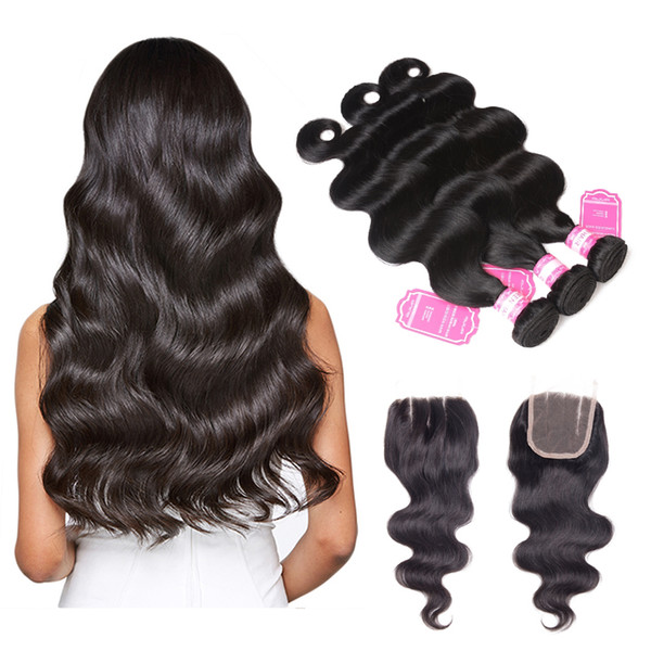 Msjoli Human Hair Material None Chemical Processing unprocessed virgin hair Brazilian body wave hair bundle with closure