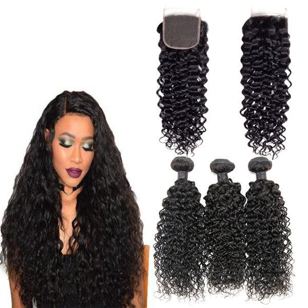 New Arrivals Raw Indian Virgin Hair Water Wave Human Hair Weaves Bundles With Closure Extensions Weft