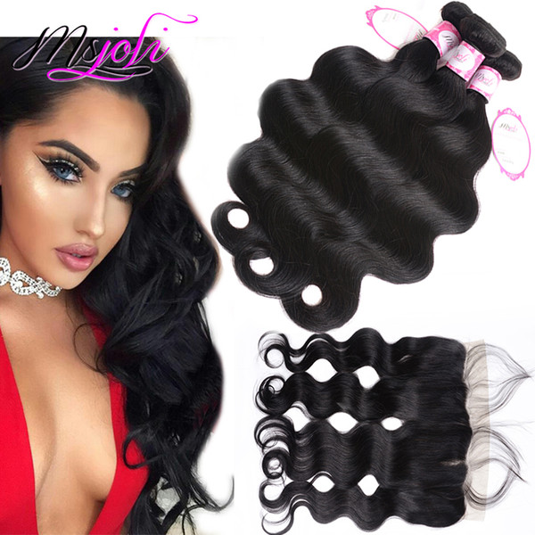 8a Brazilian Body Wave Human Hair With 13x4 Lace Frontal Closure Ear to Ear Lace Frontal With Bundles Brazilian virgin hair Body Wave