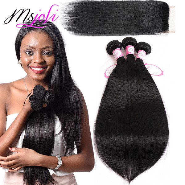 Malaysian Straight Hair With Closure 9a Malaysian Virgin Hair 3 Bundles With Lace Closure 4x4 Malaysian Lace Closure With Bundles Human Hair