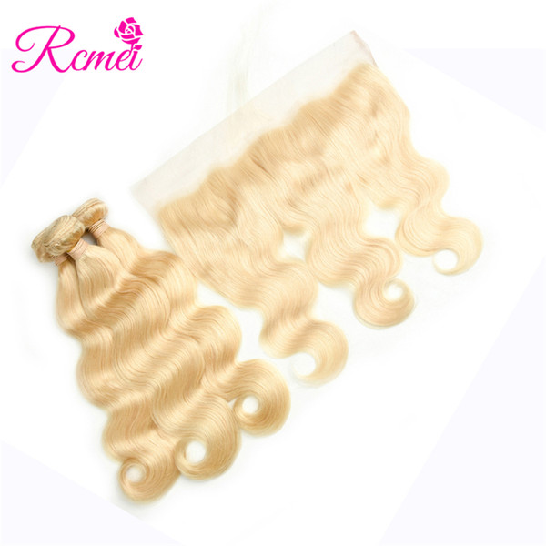 Rcmei 613 Blonde Hair Malaysian Body Wave 100% Human Hair Bundles 3 PCS With Lace Frontal 4 PCS/packge 10-30 inch