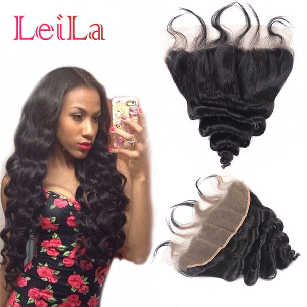 Malaysian pre plucked Loose Wave 13x4 Lace Frontal Closure 100% Unprocessed Human Hair Extensions 8inch-22inch Lace Frontal Virgin Hair