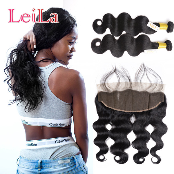 13 X 4 Top Lace Frontal with 2 Pcs Brazilian Hair Bundles Virgin Human Hair Extensions Body Wave Hair Wefts With Closure