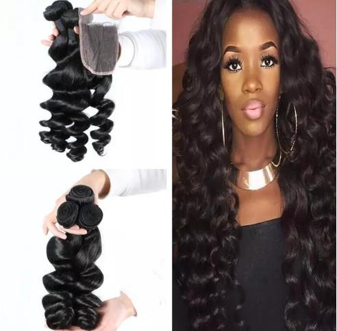 Brazillian Loose Wave With Closure Cheap Human Hair Bundles With Closure 3 Bundles With Closure Brazilian Loose Wave Virgin Hair