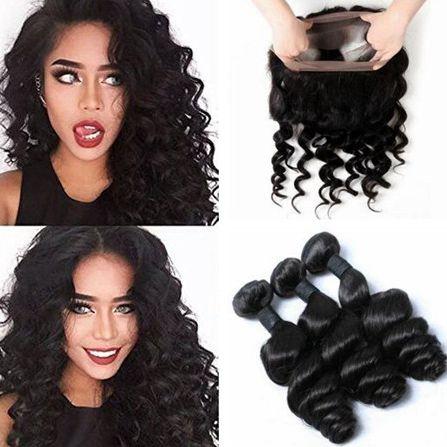 360 Loose Wave lace frontal closure with bundle Virgin Human Hair 9A Peruvian Brazilian Malaysian Indian Virgin Human Hair Wholesale