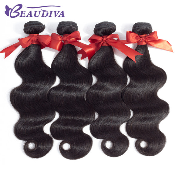 Beaudiva Malaysian Virgin Hair Body Wave Wet and Wavy Human Hair 4 Bundles 100% Malaysian Hair with 13*4 lace frontal closure Extension