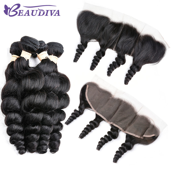 Beau Diva 4 Bundles Loose Wave With 13*4 Lace Closure Unprocessed Virgin Human Hair 100% Malaysian Hair Weave With Lace Frontal Free Shippin