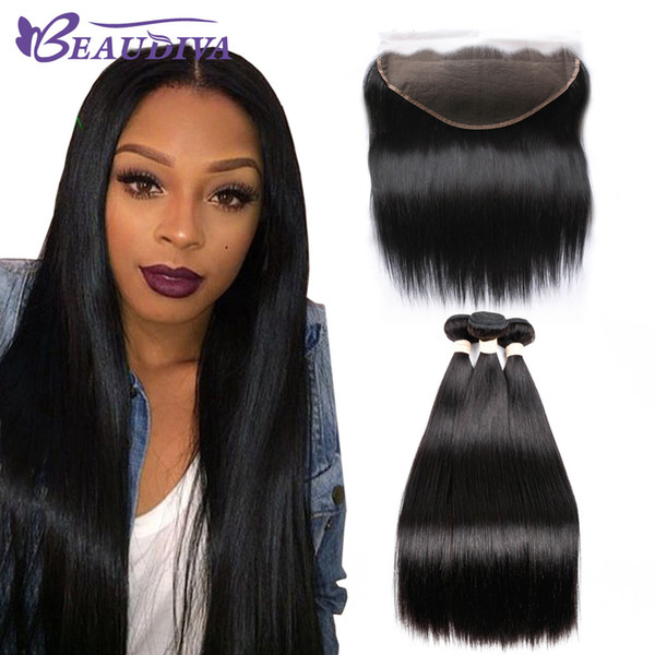 Beau Diva 13x6 Deep Part Lace Front Silky Straight Brazilian Virgin Human Hair 150% Density Bleached Knots Pre Plucked With Baby Hair