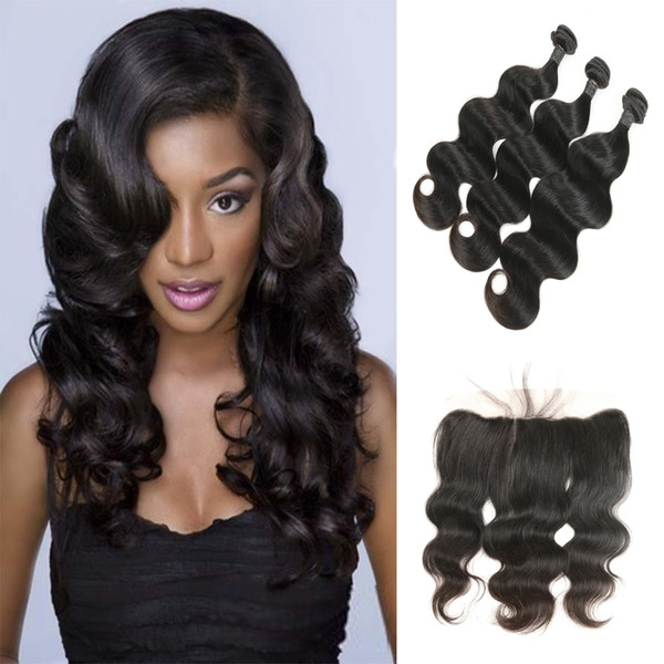 Indian Human Hair 3 Bundles Hot Sale Human Hair Extensions Cheap Body Wave Human Bundles With Frontal Closure