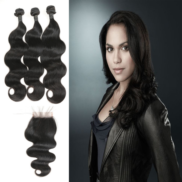 High Quality Malaysian Hair Weave With Cheap Price 3 Bundles Body Wave Hair Extensions With Free Part Lace Closure