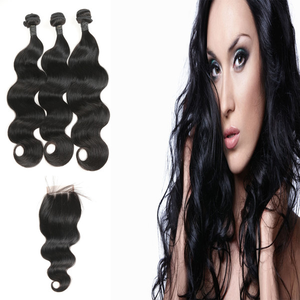 Laflare Hair Product Peruvian Unprocessed Virgin Human Hair Cheap Body Wave Hair Bundles 3Pcs With 3 Part Lace Closure