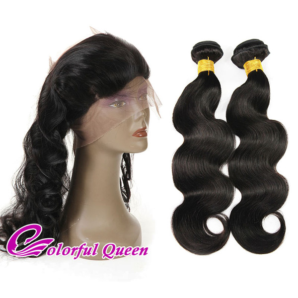 360 Lace Frontal with 2 Bundles Body Wave 3Pcs/Lot Brazilian Virgin Hair 2Pcs Human Hair Wefts with 360 Frontal Closure 3Pcs/Lot