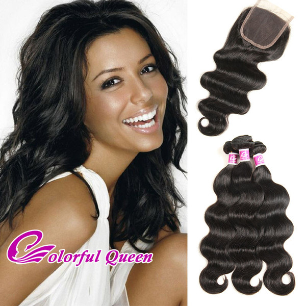 Malaysian Virgin Hair Weaves Closure with 3 Bundle Cheap Malaysian Human Hair Bundles with Closure Body Wave Hair Weave Bundles Closure