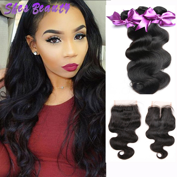 Hot Selling Wavy Body Wave Bundles 3 Bundles With Closure 100% Human Hair Weaves Malaysian Hair Weaves Extensions Unprocessed Human Hair