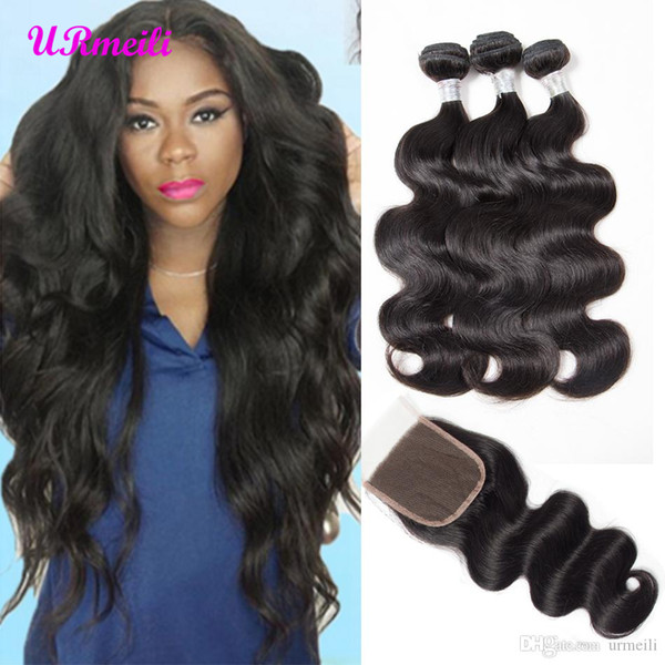 body wave 3/4 bundles with closure Peruvian body wave human hair bundles with closure alibaba Peruvian virgin hair 3 bundles with closures