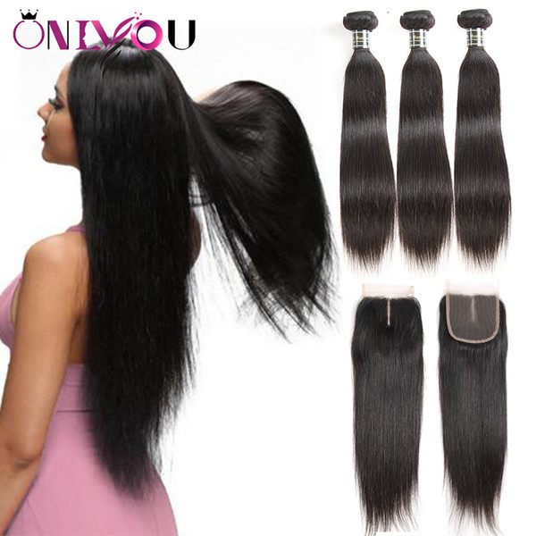 Brazilian Straight Hair With Closure 9a Brazilian Virgin Hair 3 Bundles With Lace Closure 4x4 Brazilian Lace Closure With Bundles Human Hair